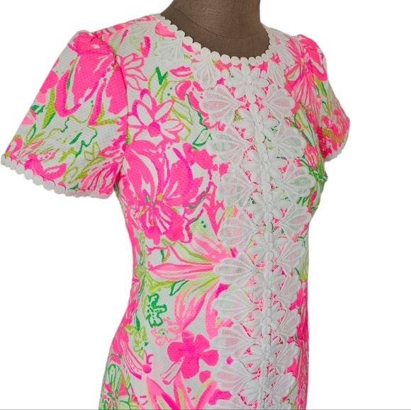 Lilly Pulitzer Maisie Resort White Koala us Maybe Stretch Pique Shift Dress Sz 2 - Picture 10 of 15